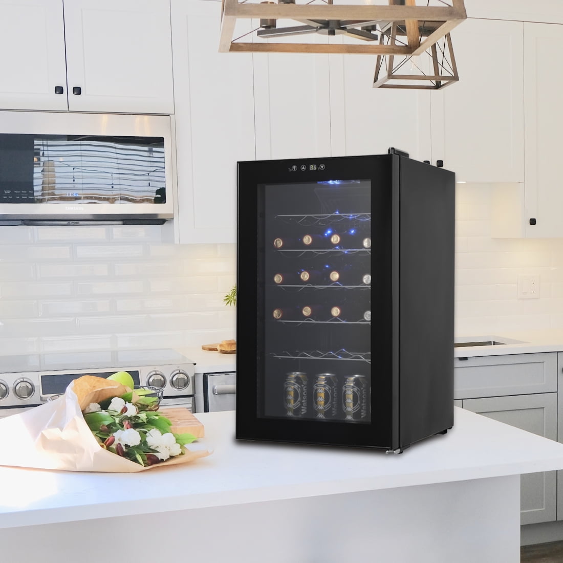 VIVOHOME 20 Bottle Freestanding Single Zone Wine Cooler Counter Top