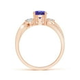 thumbnail image 2 of ANGARA Natural Tanzanite and Diamond Twisted Vine Ring in 14K Rose Gold for Women (Size-6mm) | December Birthstone, Birthday, Anniversary, Jewelry Gift for Women | Natural Tanzanite Ring, 2 of 10