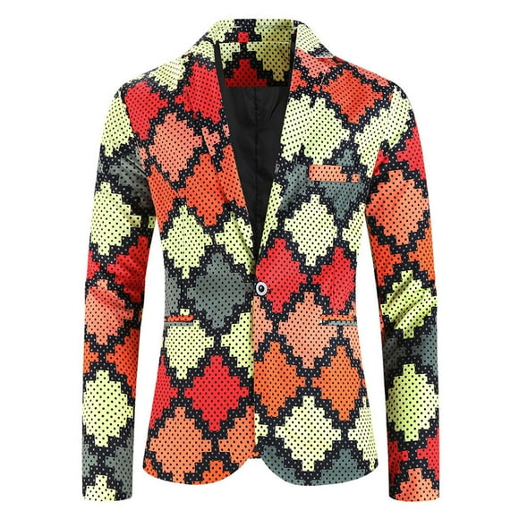 toraway Mens Blazers Slim Fit Brown Casual Men's Fashion Casual Buckle Printed Single Coat Fashion Soft Work Formal Warm Casual Soft Coat XXL