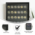 thumbnail image 5 of Emma + Oliver Medals Display Case, 14.4x17.7, Removable Shelves, Pin Back, Solid Pine Wood, Black Finish, 5 of 15