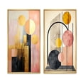 thumbnail image 2 of Designart "Serendipitous Circles Geometric Minimalism III" Modern Geometric Framed Wall Art Set Of 2 - Modern Gold Frame Gallery Set For Office Decor, 2 of 6