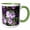 Green/White, variant on 3drose, a Beautiful Lavendar Flower with Great Detail and Some Blurred, 15oz Two-tone Black Mug