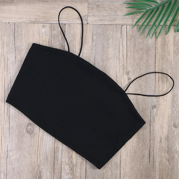 HONMEET Women's Black Sleeveless Tube Top Bodysuit Stretchy Fit Casual Outfit