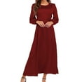 thumbnail image 4 of Oplxuo Satin Wedding Guests Dresses for Women Elegant Tie Front Long Sleeve Semi Formal Party Cocktail Maxi Dress, 4 of 5