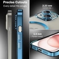 thumbnail image 4 of Magnetic Clear for iPhone 15 Case [Compatible with MagSafe] [Full Camera Lens Protection] Luxury Plating Women Girls Men Cover Transparent Shockproof Protective Case for iPhone 15 Blue, 4 of 14