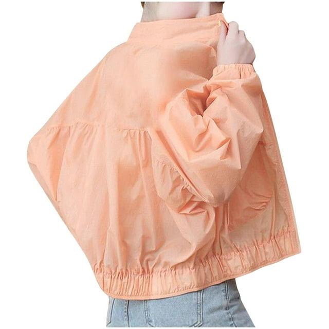 Wlynlyn Vestes Grande Taille pour Femmes à Fermeture Éclair Manches Longues Protection Solaire Manteaux Décontractés Amples avec Poches à Rabat