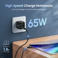 thumbnail image 2 of AOHI USB C Charger, 65W GaN USB C Wall Charger, PD PPS Fast Charger for USB C laptops, MacBook Pro Air, Samsung Galaxy S20, Dell XPS 13, iPhone 14 13 12, iPad Pro, Pixel, and More, Black, 2 of 8