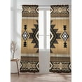 thumbnail image 2 of Sheer Curtains 84 inches Long, Southwest Ethnic Style Brown Tribe Retro Geometric Light Filtering Sheer Window Curtains Rod Pocket Voile Drapes for Bedroom Living Room, 52"W x 84"L 2 Panels, 2 of 7