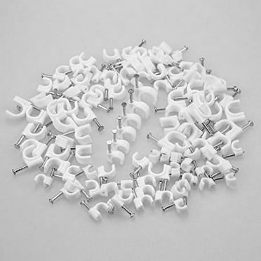 100/pk White Nail in Ethernet Cable Nails Clips for Cable Wires Organizer