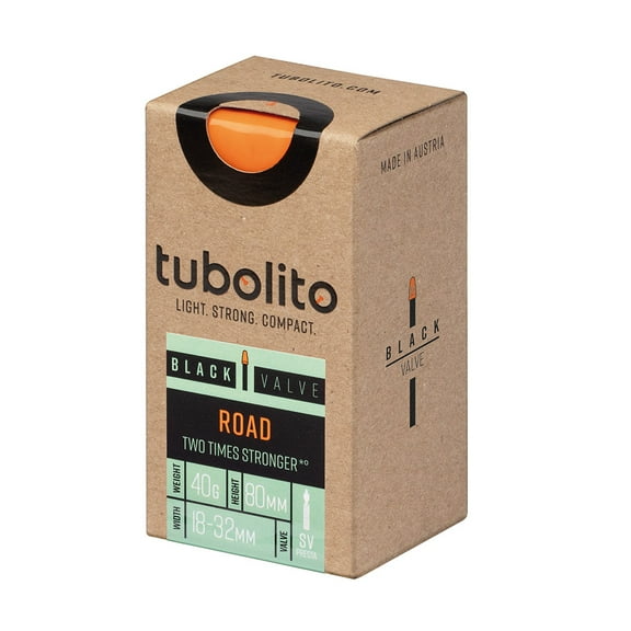 Tubolito Tubo Road Tube - 700 x 18-32mm, 80mm Presta Valve, Black