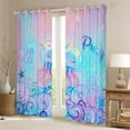 thumbnail image 2 of Erosebridal Kawaii Jellyfish Curtains,Purple Teal Mermaid Tail Scale Curtains Bedroom Decor,Seashell Starfish Sea Animal Curtains Ocean Wave Window Curtains 2 Panels 2 Panels,(42Wx63L), 2 of 6