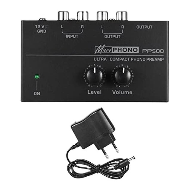 Preamplificador de fono ultracompacto PP500 Preamplificador con control de volumen de nivel Enchufe de la UE