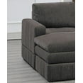 thumbnail image 5 of Mink Morgan Fabric Plush Cushion Couch 5pc Modular Sectional Set 1x Corner Wedge 2x Armless Chairs 2x Ottomans Living Room, 5 of 9