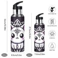 thumbnail image 2 of Water Bottles 20oz Straw Lid Wide Mouth Stainless Steel for School Sport Travel Cute Cat with Hexagram, 2 of 9