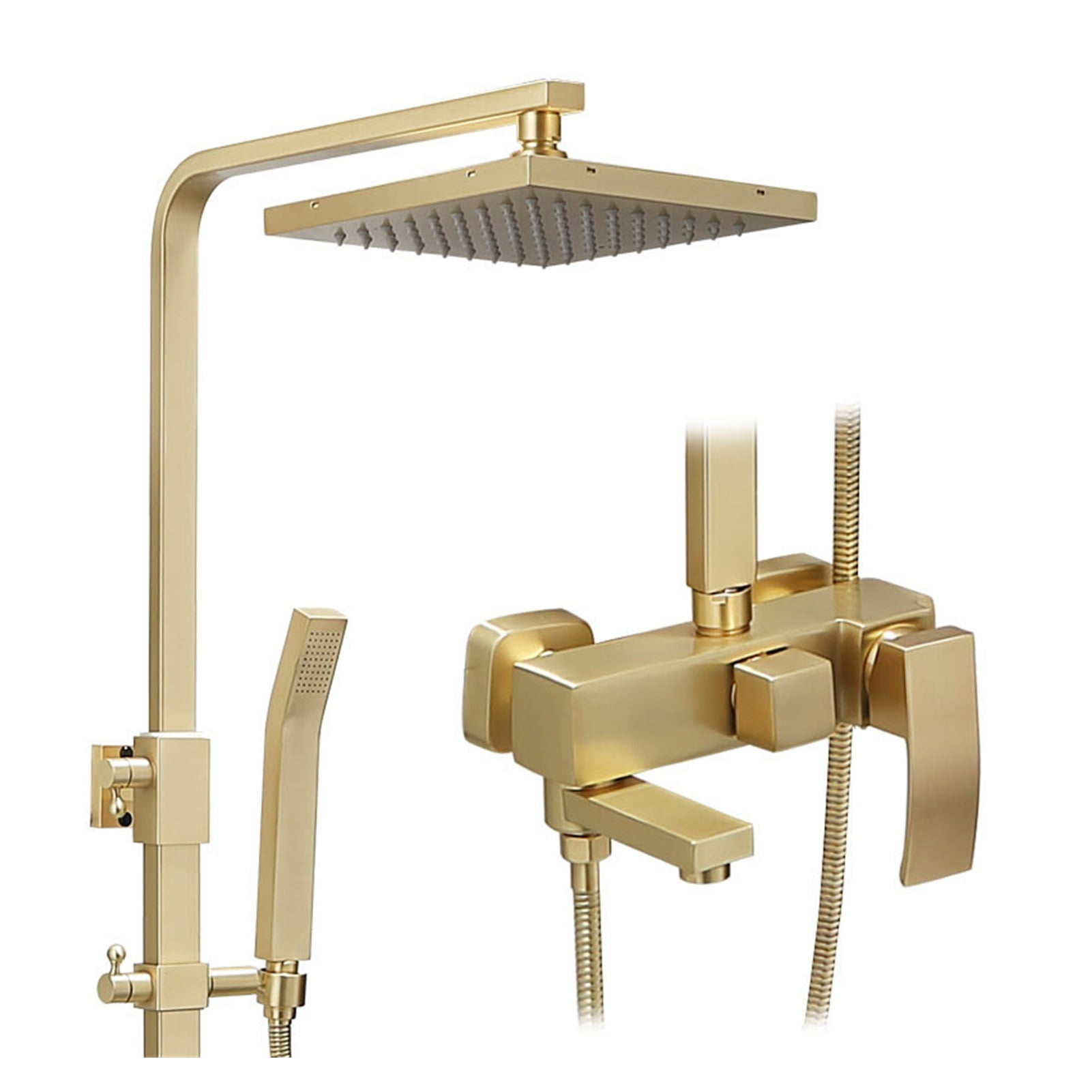 Rainfall Shower Sets Faucet Mixer Tap With Tub Faucet Brass Luxury Brushed Gold Bath &amp; Shower Faucet Set Bathtub Faucet