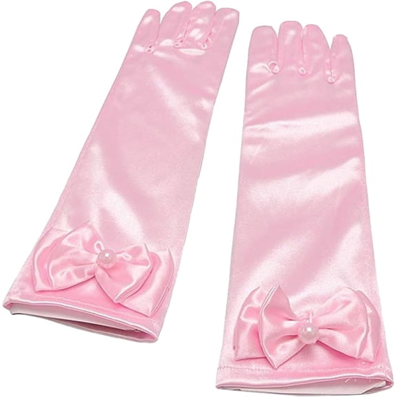 Gloves Princess Satin Gloves Princess Dress up Bows Formal Gloves Bow Flower Gloves