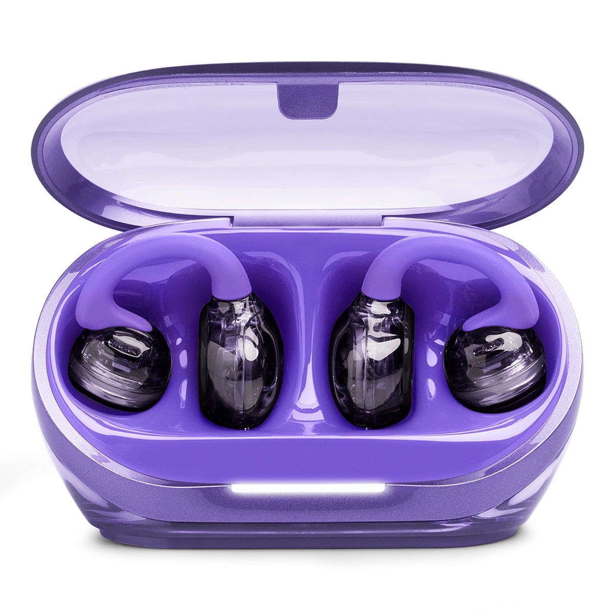 JBL Soundgear Clips True Wireless Open-Ear Headphones Bundle with gSport Case (Purple)