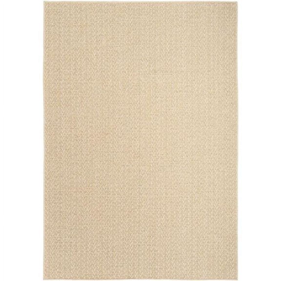 Nourison Home 841491140697 5 ft. 3 in. x 7 ft. Tulum Rectangle Chevron Indoor & Outdoor Area Rug, Cream