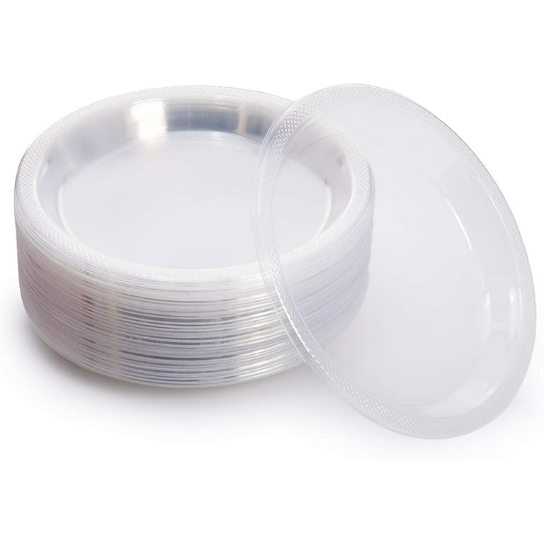 Exquisite 7 Disposable Plastic Plates Bulk - 100 Ct. Disposable