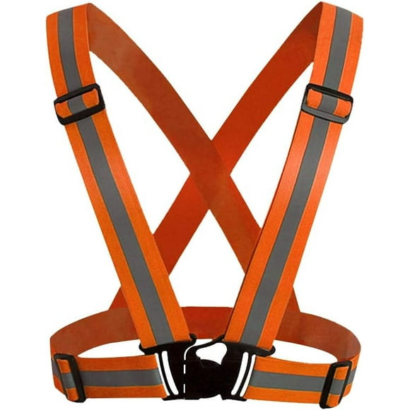 2 Pack Reflective Vest Adjustable Safety Hi Vis High Visibility Sports Gear for Outdoor Night Running Cycling Hiking Biking