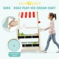 thumbnail image 6 of Costway Kids Ice Cream Cart Wooden Toddler Farmers Market Stand W/ Chalkboard & Storage, 6 of 11