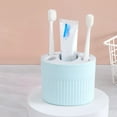 thumbnail image 2 of 1pc High Quality Bathroom Pendulum Toothbrush Holder Toothpaste Toothbrush Shelf Organiser (Blue), 2 of 7