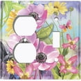 thumbnail image 4 of Metal Light Switch Plate Cover Vintage Purple Floral Butterfly Sky Art FLW110, 4 of 13