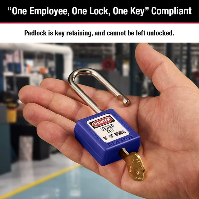Zenex(TM) Padlocks, Safety Padlock, Keyed Different, Thermoplastic, 1-1/2" Width Each