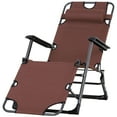 thumbnail image 2 of Lounging Relaxation  Folding Lounger With Metal Frame, Adjustable Footrest  Head Pillow, 2 of 8
