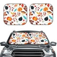 thumbnail image 6 of Lsque Autumn Pumpkins Fall Leaves 2 PCS Windshield Sun Shade | CarFoldable Window Covers | Car Accessories Reflect UV for Universal Cars SUV Truck | Large, 6 of 7