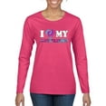 thumbnail image 1 of I Love My Boyfriend Tie Dye Pop Culture Womens Graphic Long Sleeve T-Shirt, Fuschia, 2XL, 1 of 3