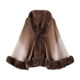 thumbnail image 2 of Women's Lapel Shawl Cape Large Loose Knit Coat, 2 of 9