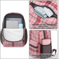 thumbnail image 4 of Red and Black Checkered Pattern 17" School Backpacks for Teens,Waterproof Oxford Fabric,S-Shape Padded Straps for School,Travel,Hiking,Camping, 4 of 6