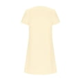thumbnail image 4 of SMihono Womens Summer Tshirt Dresses Petal Short Sleeve Keyhole Mini Dress 2025 Trendy Casual Loose Vacation Beach Dresses Beige XXL, 4 of 5