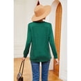 thumbnail image 4 of Anbech Vneck Women Solid Color Shirt Buttons Long Sleeve Blouse Casual Fashion Tops, 4 of 9