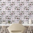 thumbnail image 3 of Ambesonne Flower Peel & Stick Wallpaper for Home, Pastel Tone Floral Leaf Art, 13"x100", Pastel Purple Sage Green, 3 of 6