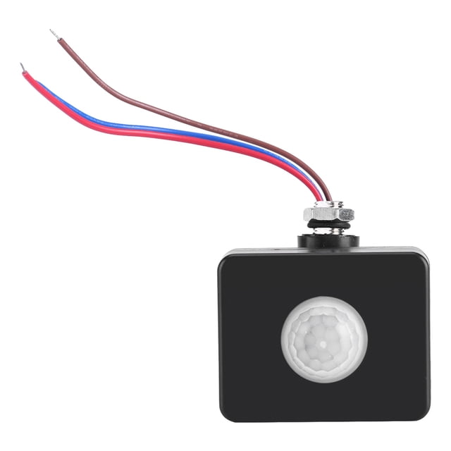 Delaman Motion Sensor, Black PIR Switch Infrared Motion Lighting Sensor Detector Wall Pavement Switch Outdoor