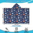 thumbnail image 2 of Baseball Football Pattern Hooded Bath Towel，60"x35" for Ages 3 To 12 Kids, Quick Dry Lightweight Soft Microfiber Hood Beach Towel Cover Up for Kids, 2 of 7