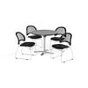 OFM Multi-Use Break Room Package, 36" Round Flip-Top Table with Moon Stack Chairs, Gray Nebula Finish with Black Seats (PKG-BRK-169)