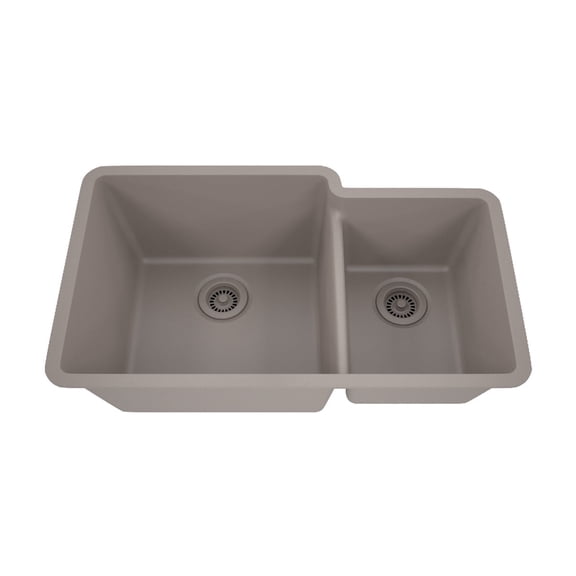 32" x 19" Quartz Kitchen Sink, Double Bowl Sink, Drop-in Sink, Undermount Sink, Granite Kitchen Sink, Galaxy Concrete Kitchen Sink by Lexicon Platinum LP-6040-C-SO