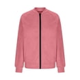 thumbnail image 5 of Women Faux Suede Bomber Jacket Sevevn Long Sleeve Zip Up Raglan Sleeve Cropped Casual Outerwear for Everyday Street Wear, 5 of 7