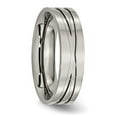 thumbnail image 5 of Chisel Titanium Polished X-Design 6mm Grooved Flat Band, 5 of 7