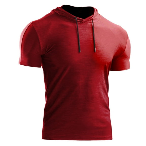 Zylarhe Men's Summer Plus Plus Size Loose Sport Hooded Half Sleeved Hoodie Hoodie Blankets