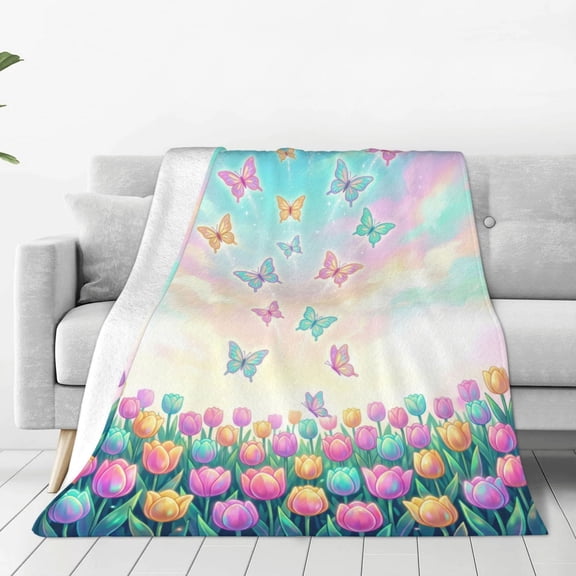Floral Throw Blanket,Ultra Soft Cozy Lightweight Blanket for Couch, Sofa, Bed, Chair, Home Decor Gift 60x50