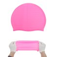 thumbnail image 5 of Unique Bargains 1 Pc Waterproof Stripe Pattern Swimming Cap Pink, 5 of 6