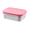 thumbnail image 2 of Lunch Bento Boîte à en Acier Inoxydable avec Couvercle en Silicone, Contenant de Rangement Alimentaire Réutilisable et Étanche pour la Préparation des Repas, 16 x 11,5 x 5,6 cm, Bleu/ Rose/ Violet/orange, Lot de 1, 2 of 6