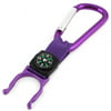 Traveling Bottle Key Bag Holder Carabiner Hook Buckle w Compass Purple