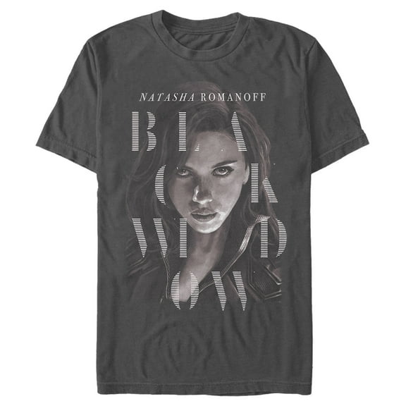 Men's Marvel Black Widow Romanoff Portrait Graphic Tee Charcoal 2X Large