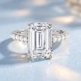 thumbnail image 3 of Rosec Jewels Lab Grown Diamond 4 Carat Engagement Ring Emerald Cut - IGI Certified Big Diamond Ring with Surprise Halo - E-VS1 Grade, 18K White Gold, US 6.50, 3 of 8