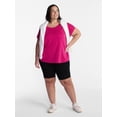 thumbnail image 2 of Terra & Sky Women’s Plus Scoop Neck Tunic Tee with Short Sleeves, Sizes 0X-5X, 2 of 5